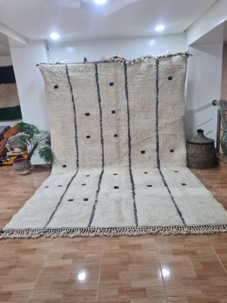 White Qahir Marokkaans handgemaakt tapijt